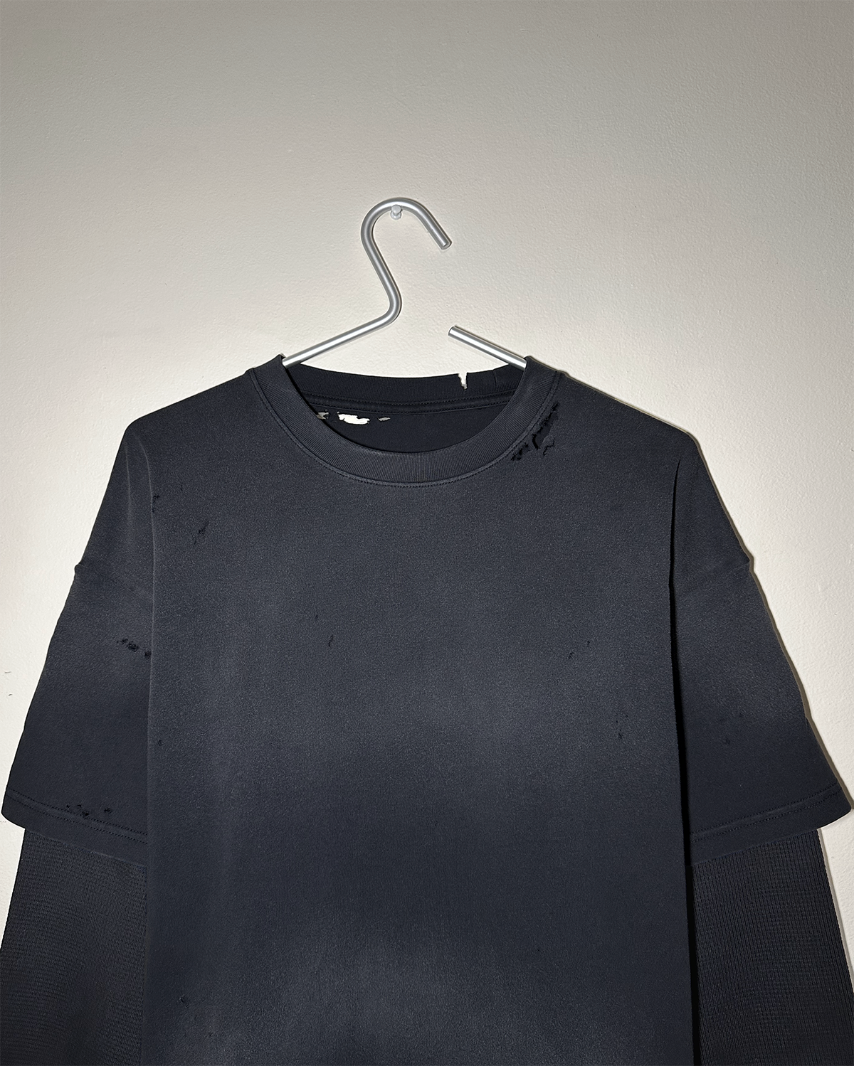 Destroyed Thermal Sleeve T Shirt