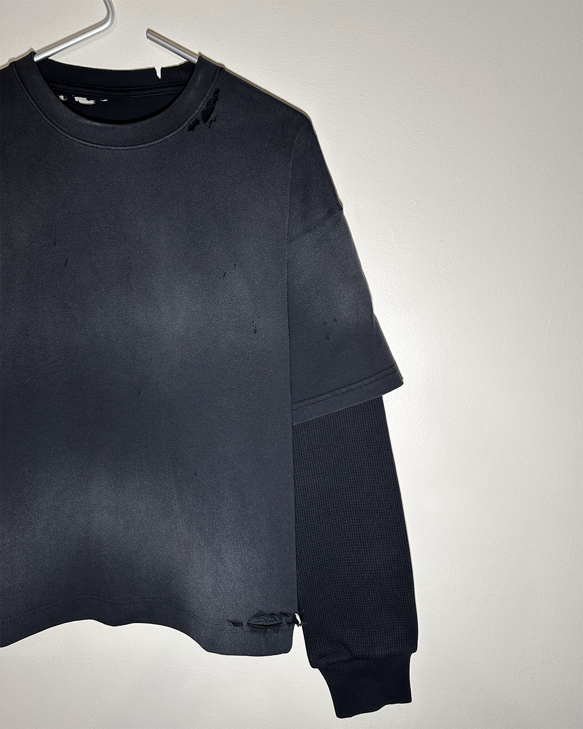 Destroyed Thermal Sleeve T Shirt